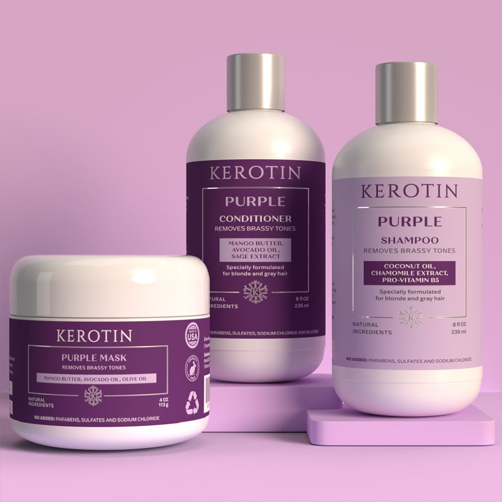 Kerotin Toning Purple Shampoo Conditioner Mask